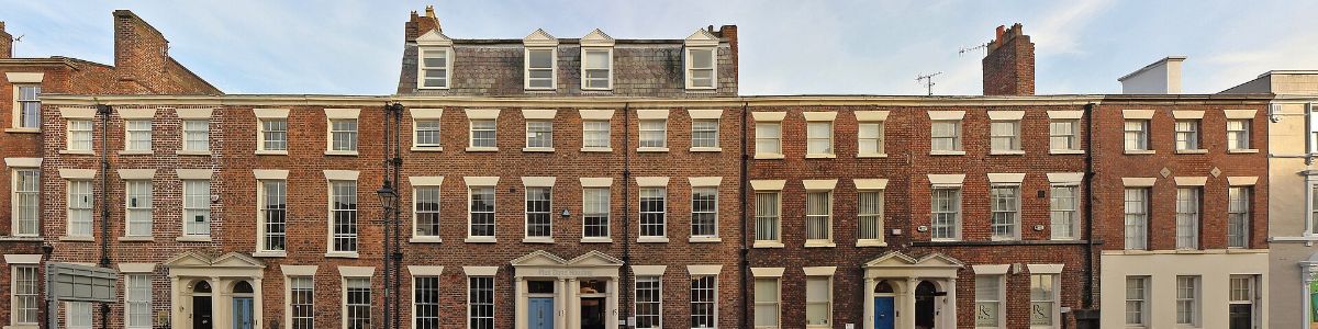 Terrace of Georgian brick houses, used on the home page.